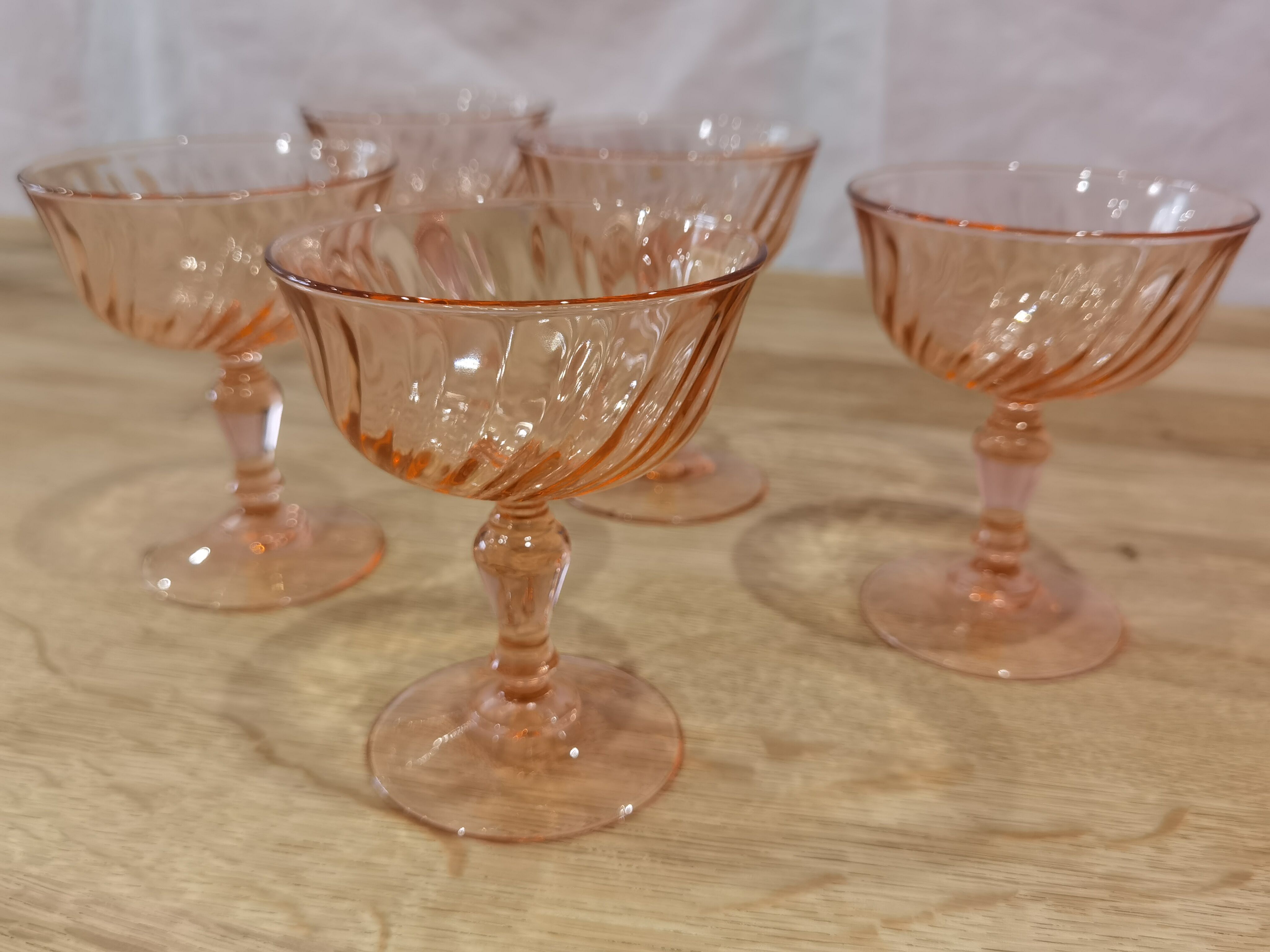 5 coupes à champagne de la marque "luminarc" rosaline