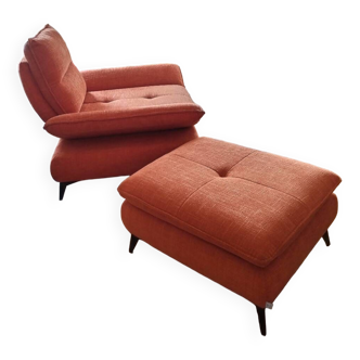 Armchair and pouf