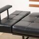 Vintage "Daybed" sofa bench in metal and imitation leather, 1950