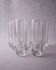 Vintage set of 9 Murano glasses from the 1980s, octagonal shape in art glass, classic Italian tableware.