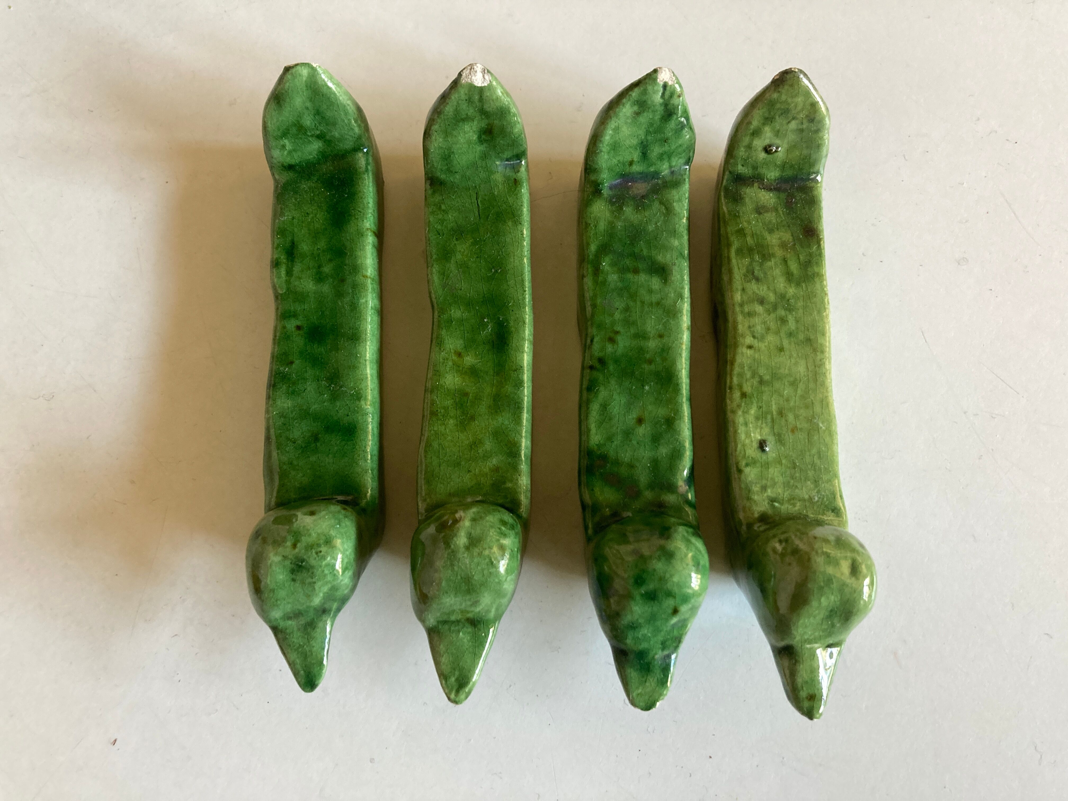 Set of 4 knife holders in varnished earth of Biot 1960