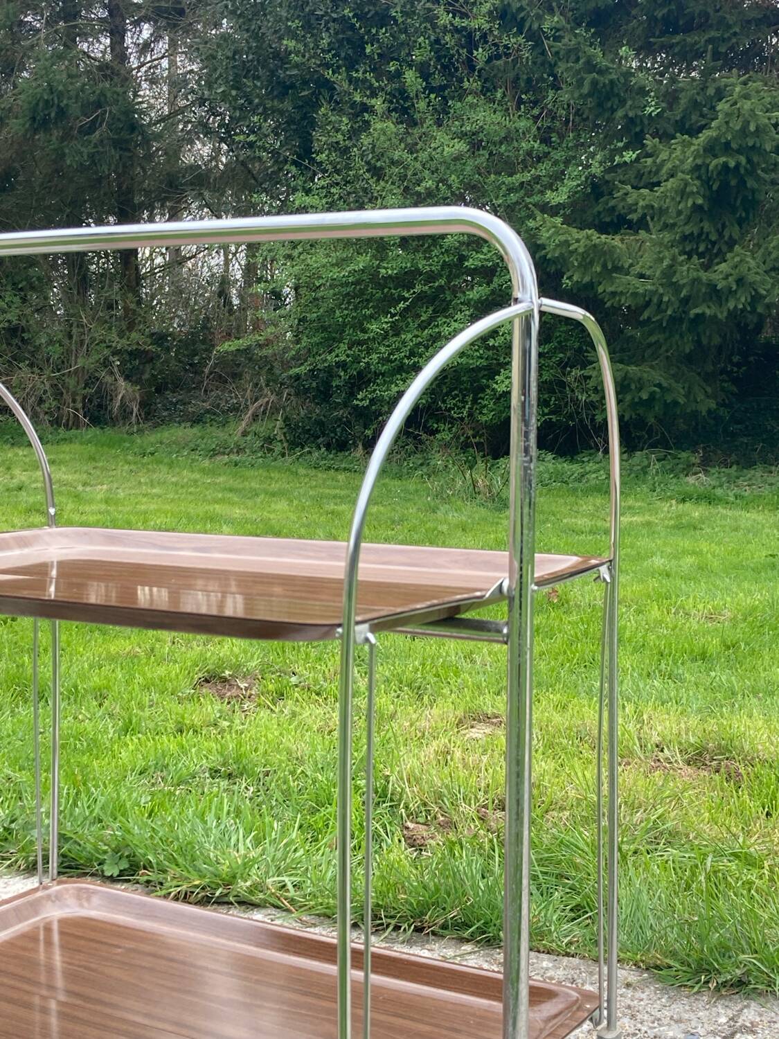 Folding Formica trolley/serving table