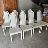 Chaises de table design 1980s Cuir/Bois