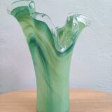 Vase en verre de Murano vert, Italie