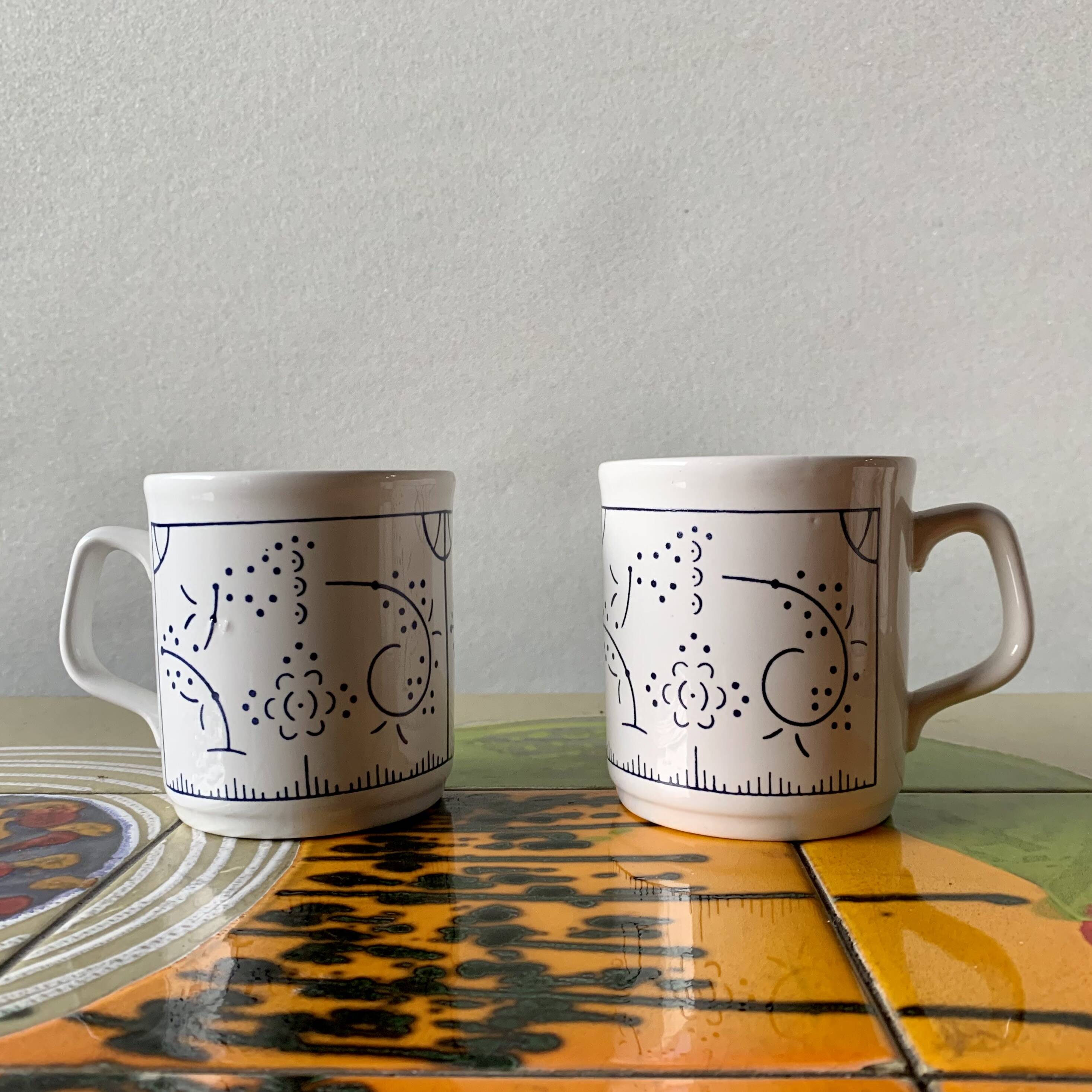 Set of 6 vintage cups Distri Boch Seca England decor Copenhagen