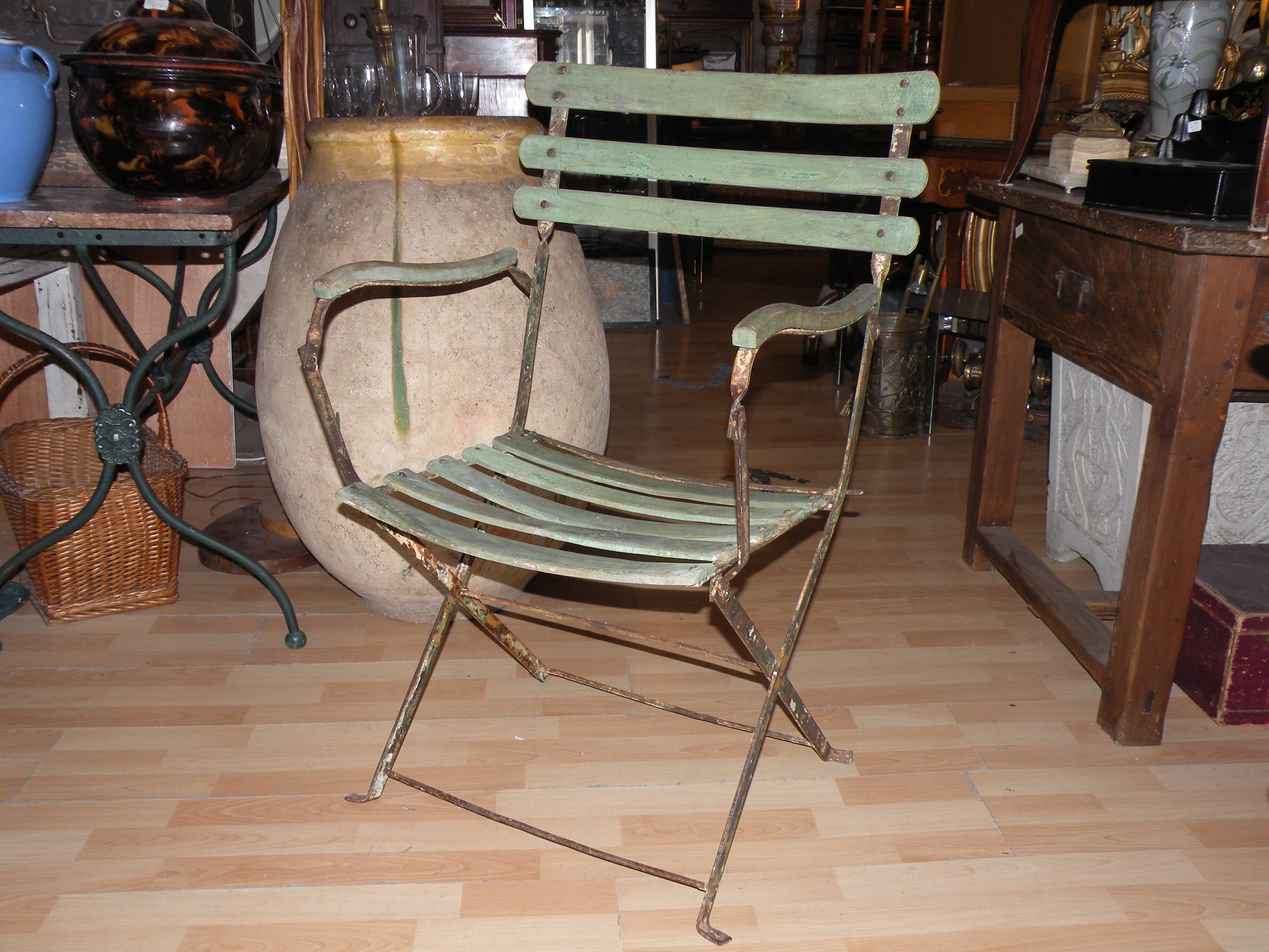 Folding garden armchair from the 1900s, entirely original