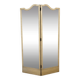 Two-panel screen in cream lacquered wood with bevelled mirrors.