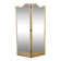 Two-panel screen in cream lacquered wood with bevelled mirrors.