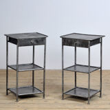 Set iron nightstands, 1910's