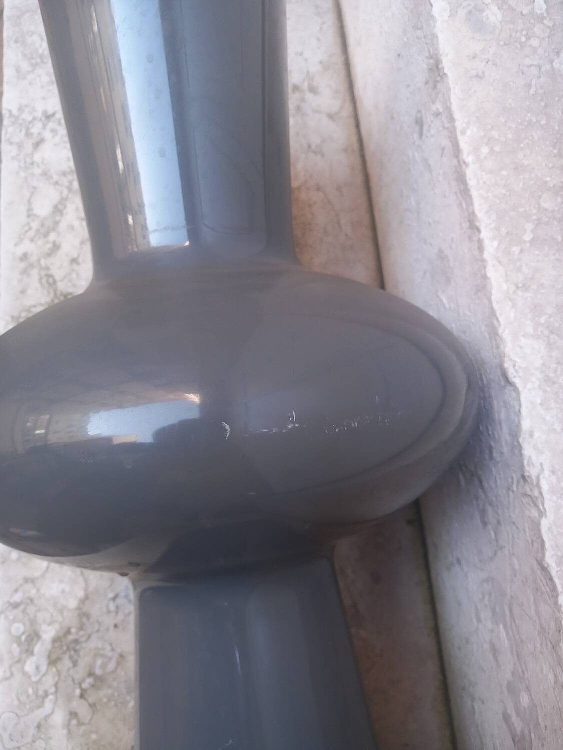 Grey opaline glass designer vase