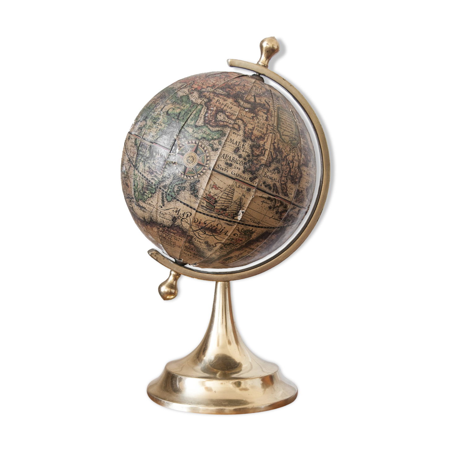 Brass earth globe - 1950