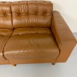 Vintage 1970s De Sede DS-40 camel leather 3-seater sofa