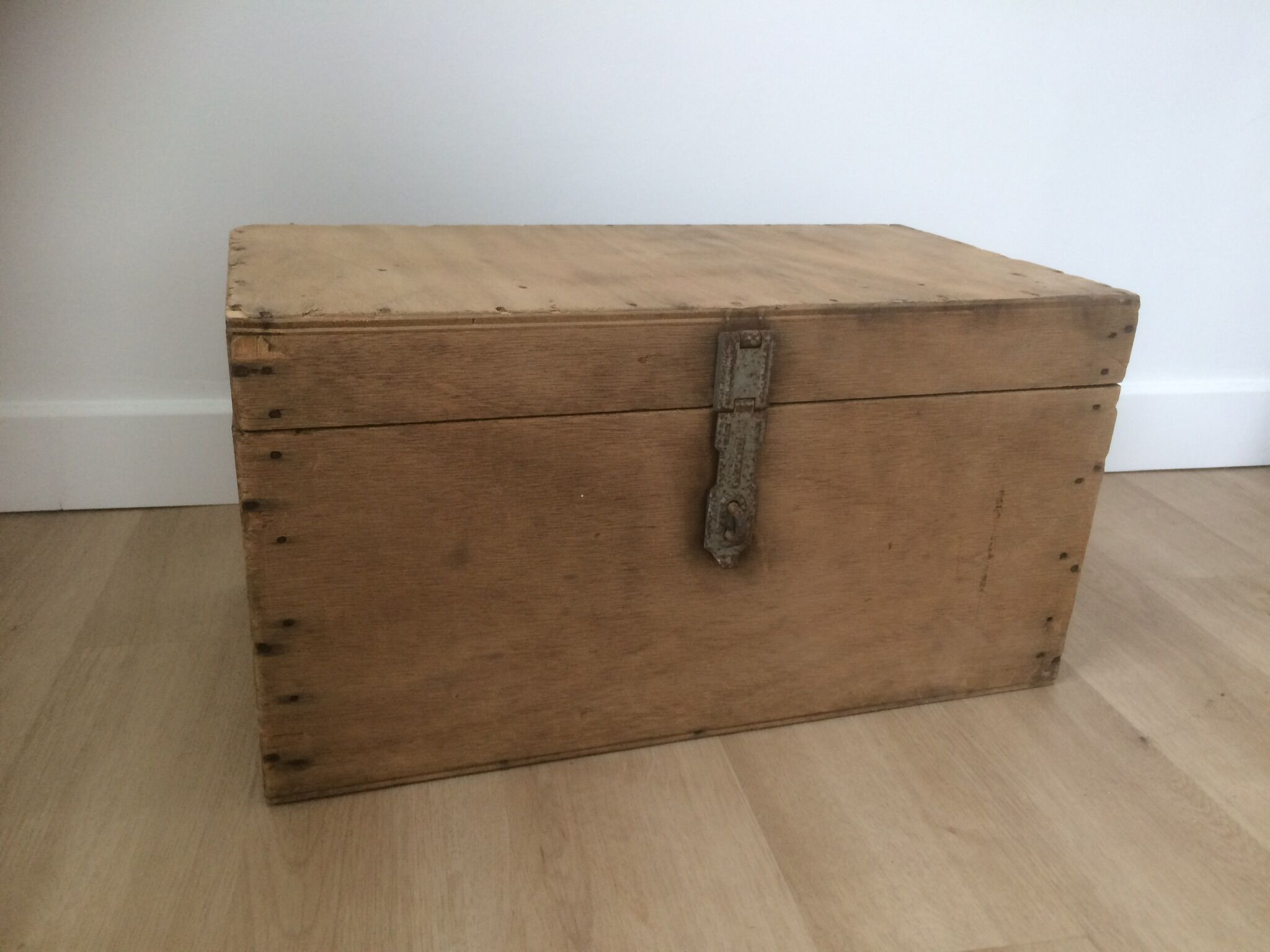 Old industrial carpenter trunk