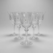Six Saint-Louis Tommy cut crystal water glasses, height 18.3 cm.