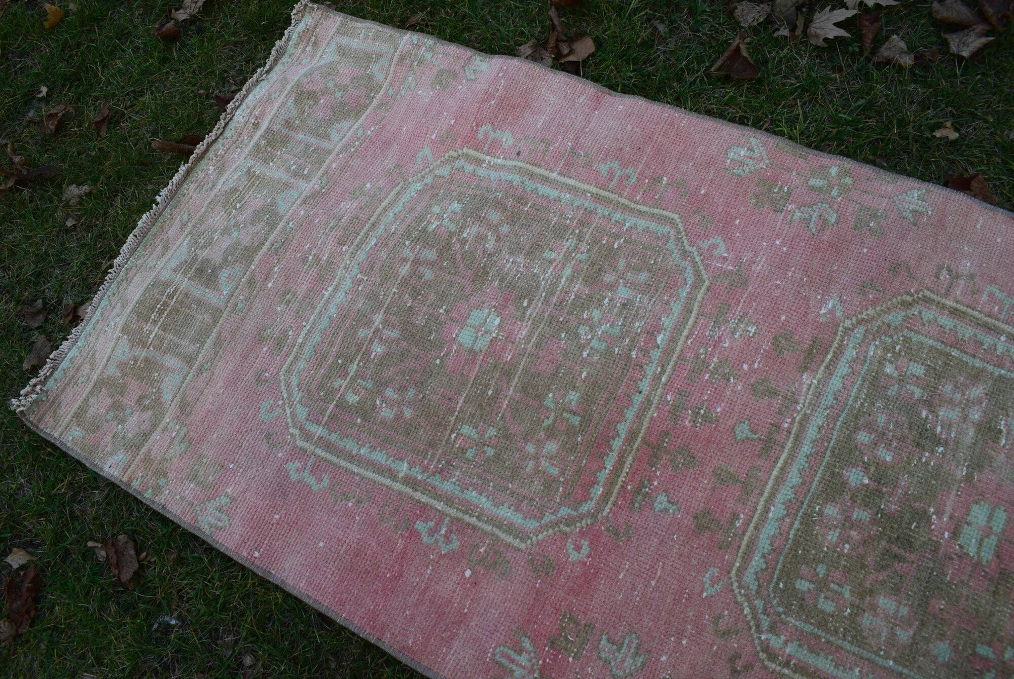 Vintage Turkish hallway rug 88x680 cm