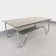 Vintage Italian rectangular coffee table with 2 smoked glass tops