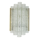 Applique murale doria avec 5 tubes en verre, lampe en verre glacé des années 1960, 2 disponibles