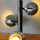 Italian chandelier with three lights in brushed aluminum 1970 "Eyeball"