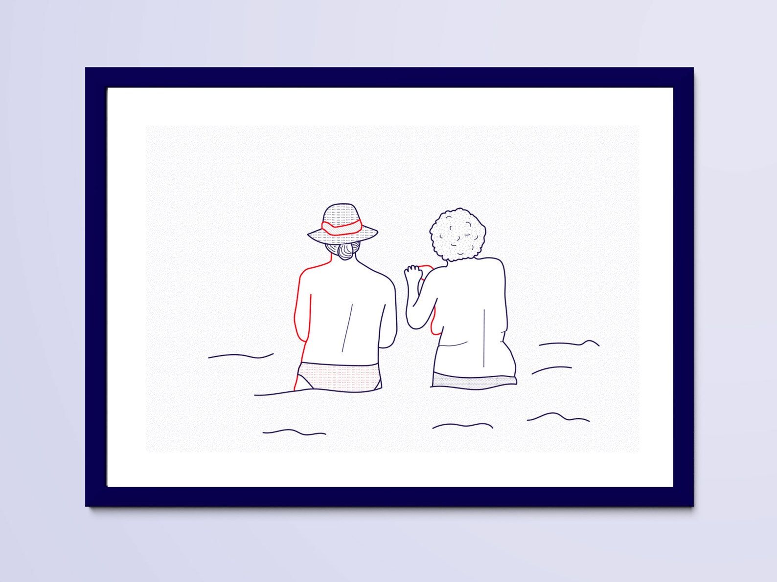 Illustration A4 naiade no. 7/8 brittany bather sea