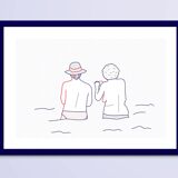 Illustration A4 naiade no. 7/8 brittany bather sea
