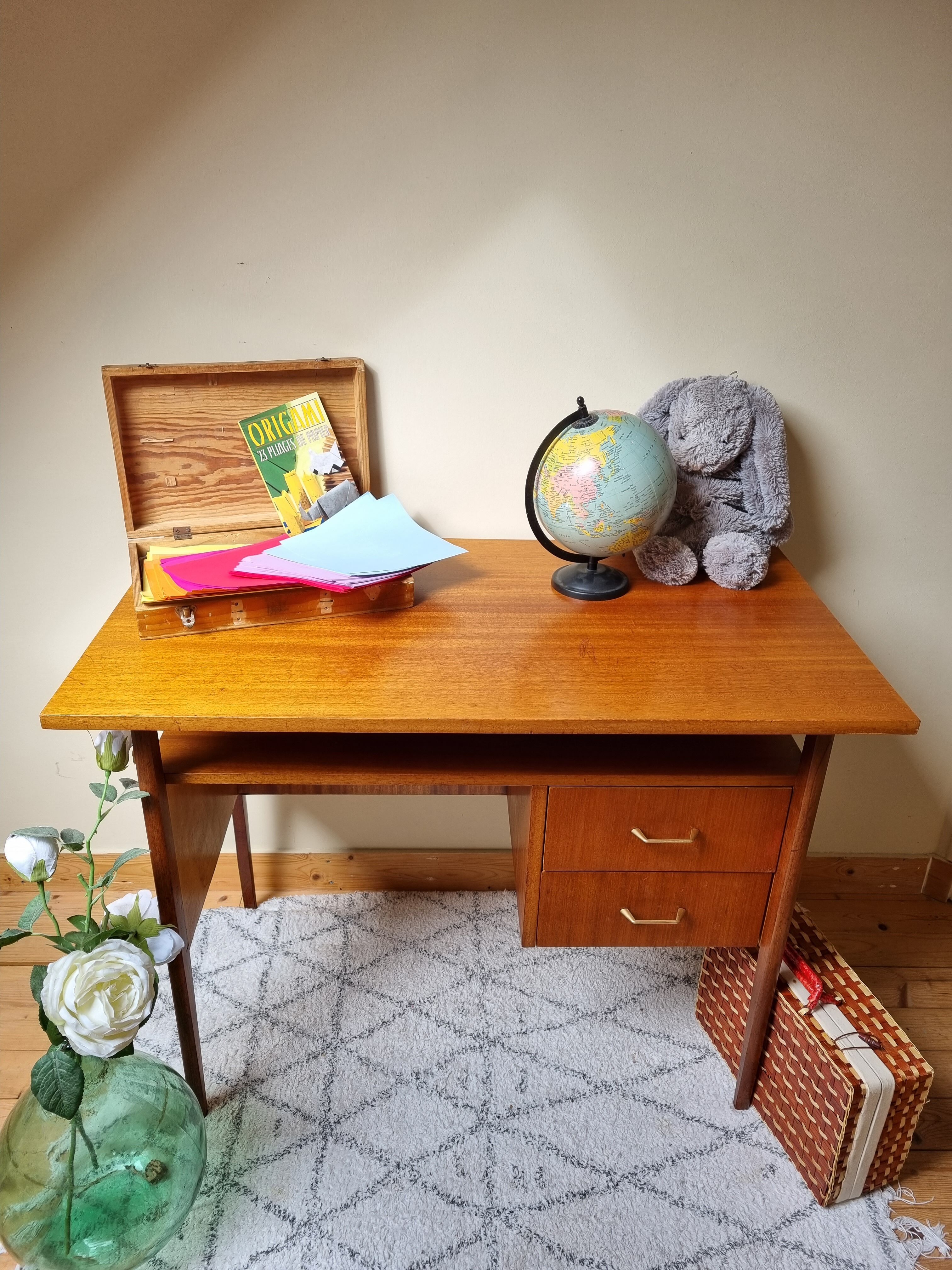 Scandinavian vintage teak desk