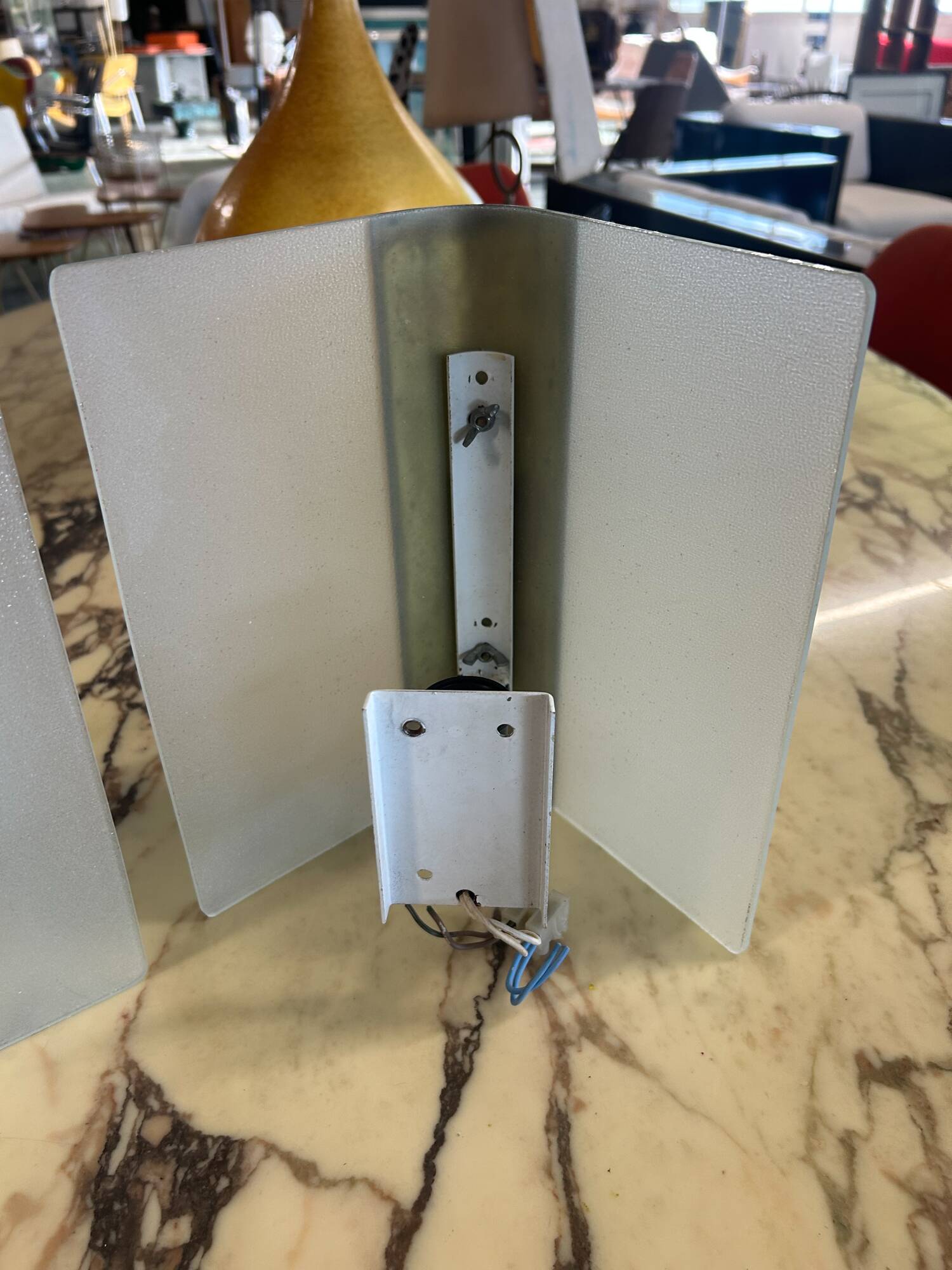 Pair of Metalarte wall lights in glass and brass 1990