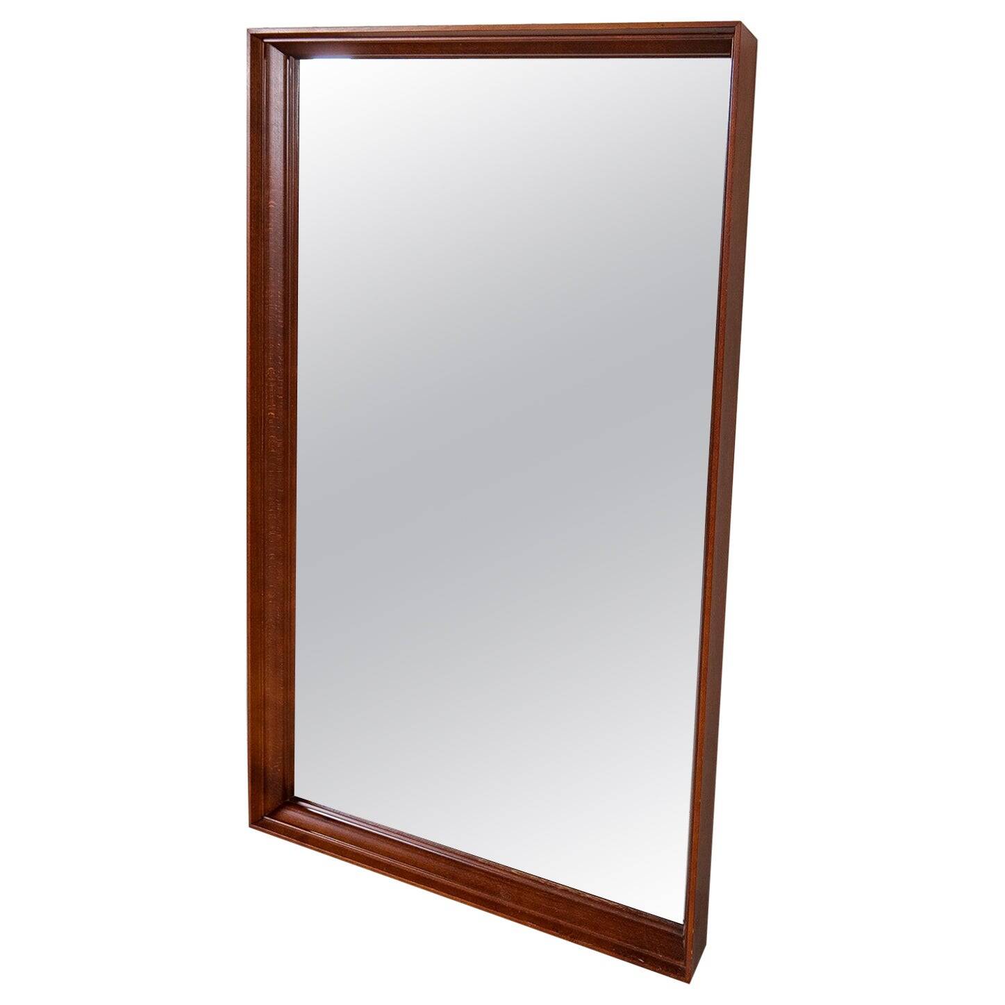 Mid-century modern walnut mirror, Sweden, 1960s