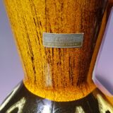 Scheurich europ linie vase beige & black ceramic + vintage germany handle