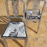 Set of 2 chic chairs with top fabrics patterned wooden leaf quality