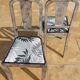Set of 2 chic chairs with top fabrics patterned wooden leaf quality