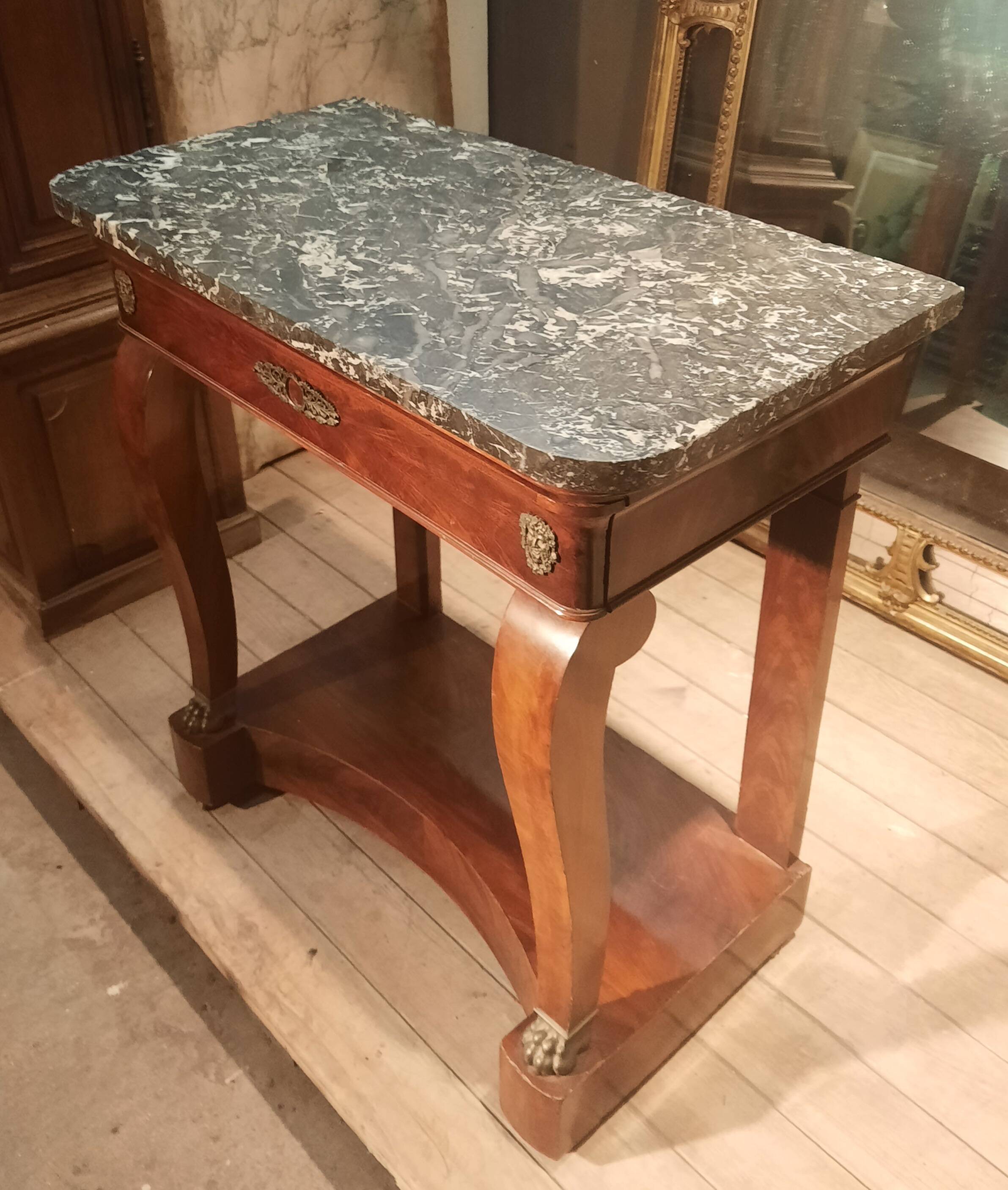 Restoration period console in mahogany