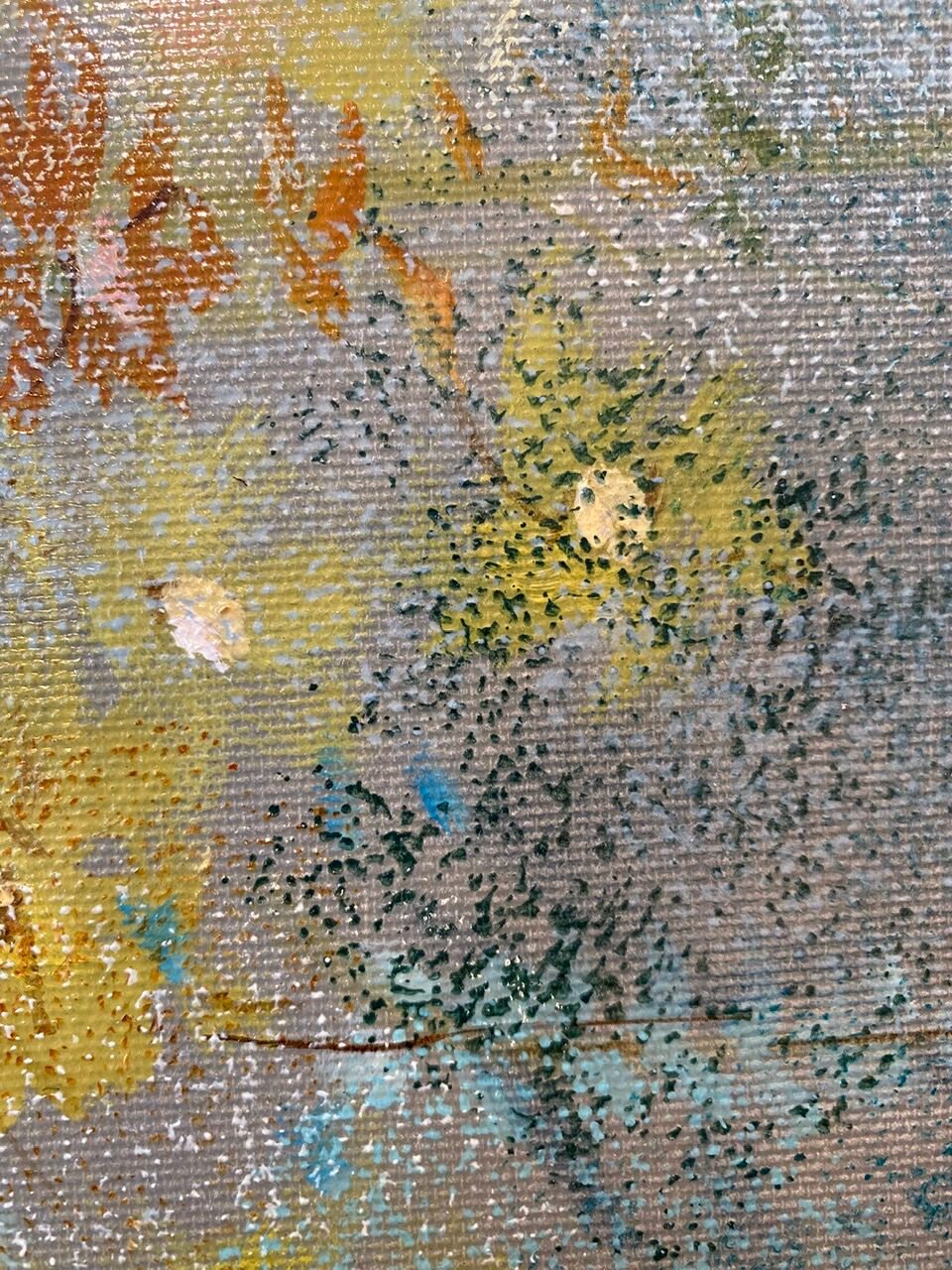 Old painting, still life with wild flowers signed Massard XX century