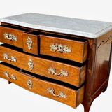Louis XV Period Chest of Drawers in Mahogany Signed Pierre Roussel, 18th Century