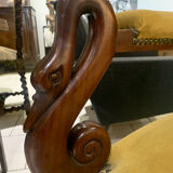 Antique armchair, Voltaire, styled swan neck restoration