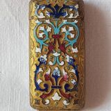 Ancien pyrogène émail cloisonné boite allumettes collection fumeur