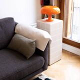 Column, side table in ivory ceramic tiles