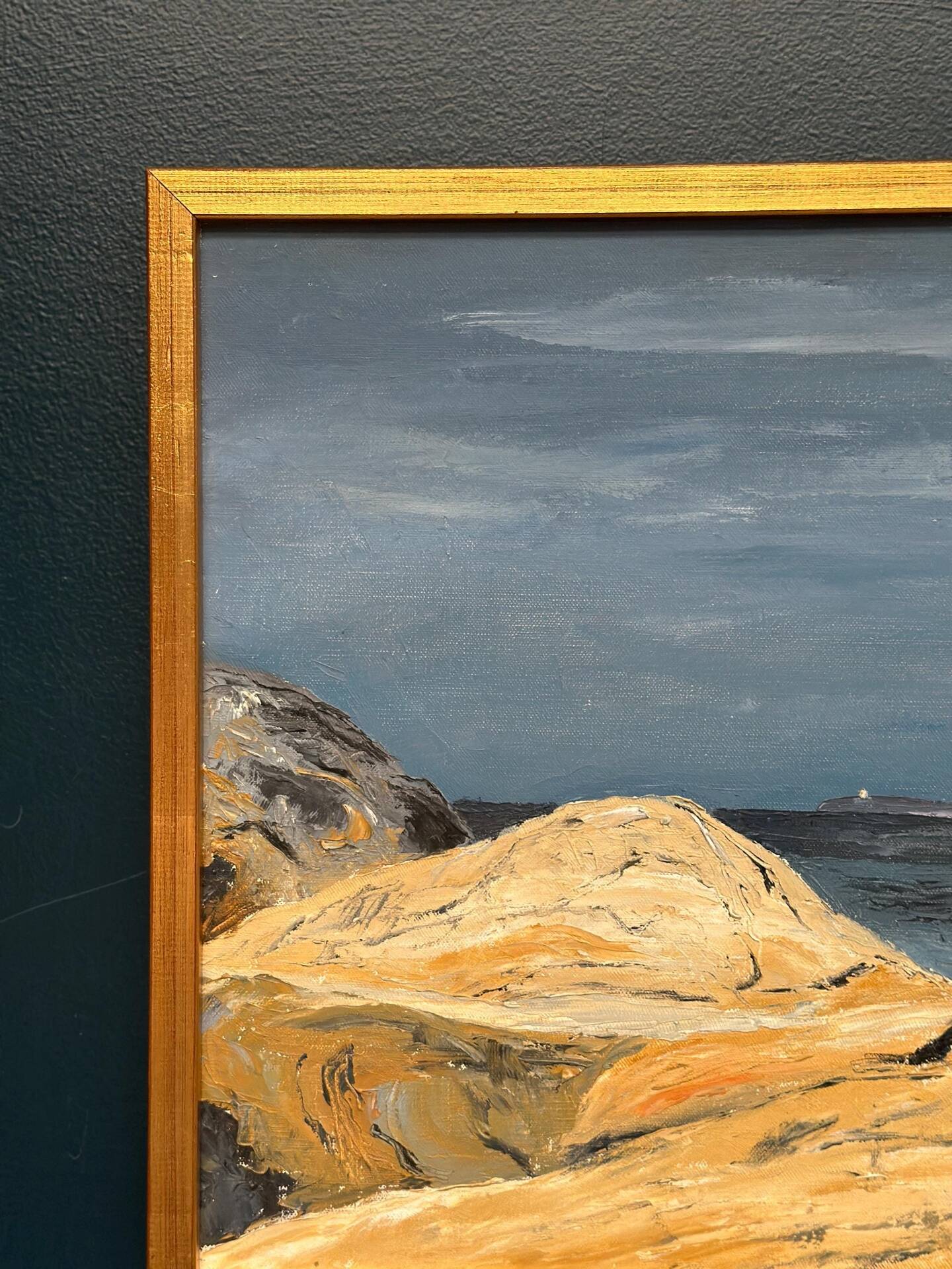 Swedish Oil on Canvas – “Seascape” by T.J. – Signed – Vintage & Framed