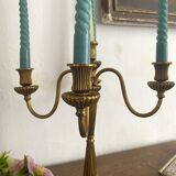 Pair of 5-light candlesticks in gilded metal, Classic style.