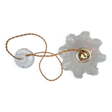 Vintage clear glass pendant light - wavy 1960 1970