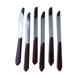 Box of 6 old Bakelite and Stainless steel table knives art deco style