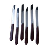 Box of 6 old Bakelite and Stainless steel table knives art deco style