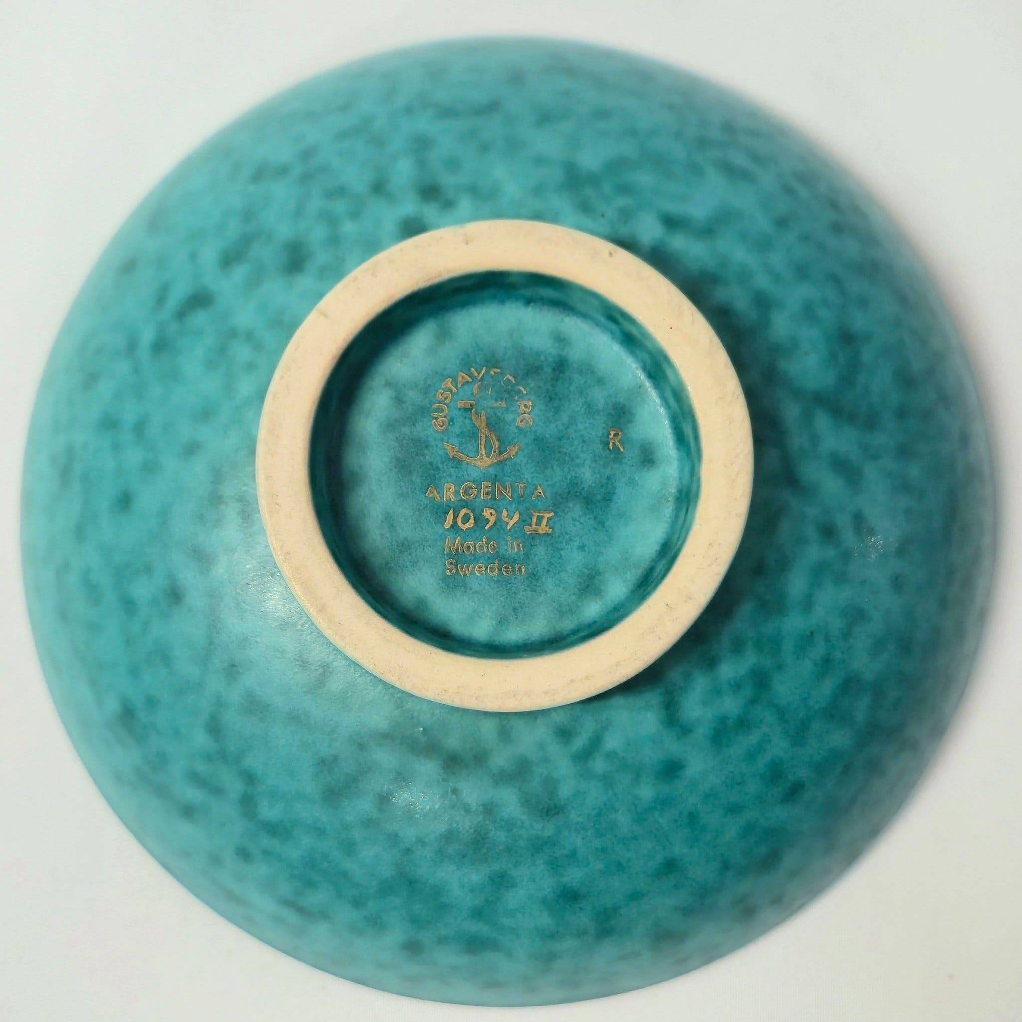 Small pocket bowl "Argenta" Wilhelm Kåge Gustavsberg Art Deco ceramic