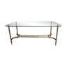 Table basse design en métal doré façon bambou dlg bagues