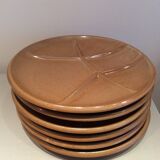 6 compartment plates or vintage sandstone fondue
