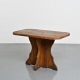 Solid wood dining table, French Alps, around 1970.
