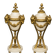 Paire de vases style Louis XVI. Marbre blanc et bronze doré.