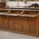 Grocer's counter / workshop furniture in solid oak from the 1920s