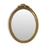 Vintage Oval Gold Leaf Gilded Mirror Resin Classic Sixties