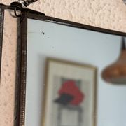 Vintage 1930 triptych mirror barber hairdresser young dancer woman - 19 x