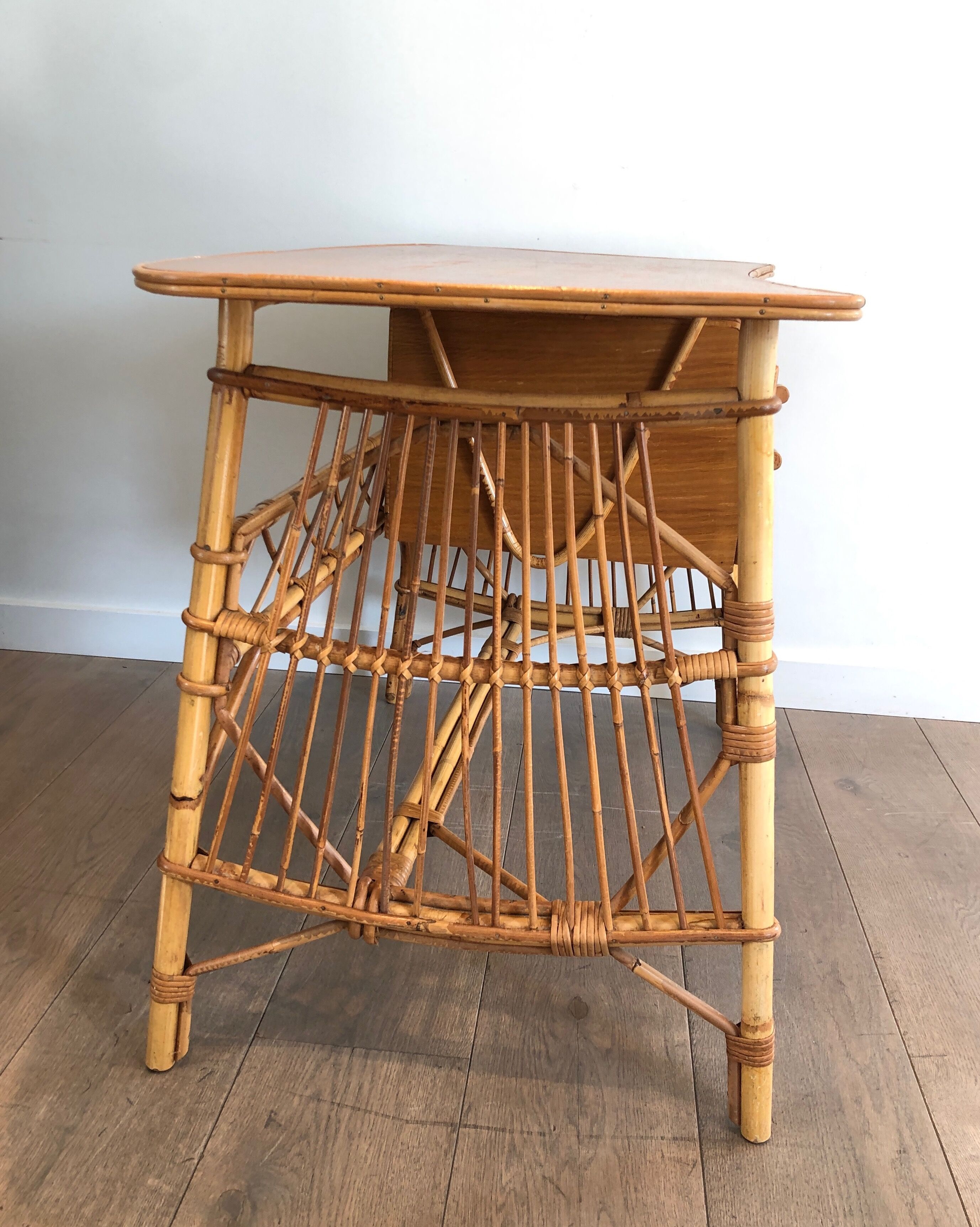 Rattan desk around 1970
